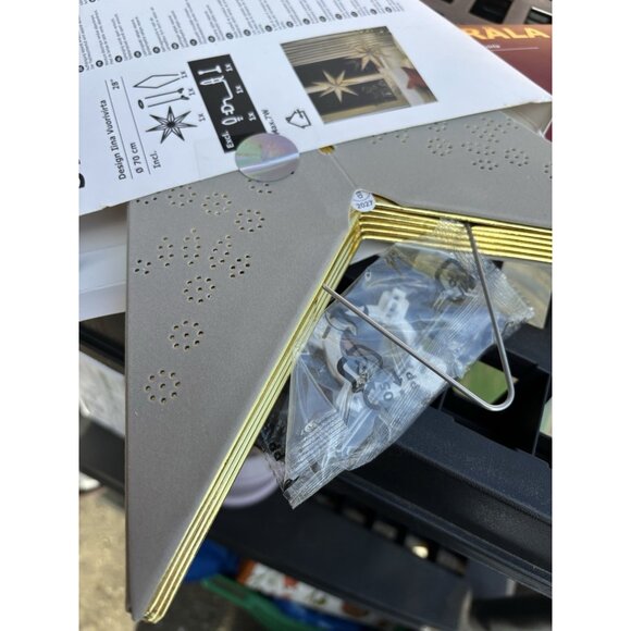 Ikea STRALA Star Hanging Light Shade Grey 28" Pendant Lamp New in Package - Picture 5 of 6